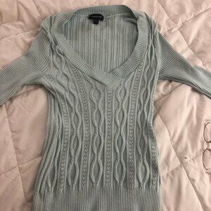 Blue sparkly Bebe top